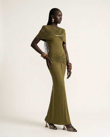 Radiant Pleated Mermaid Maxi Dress