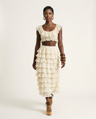 Ethereal Tiered Mesh Maxi Skirt