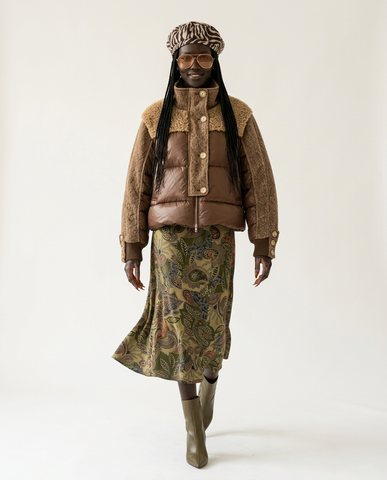 Resilient Patchwork Faux Fur Coat