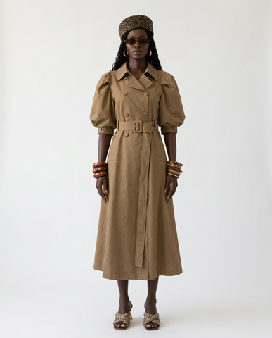 Audacious Puff Sleeve Belted Coat