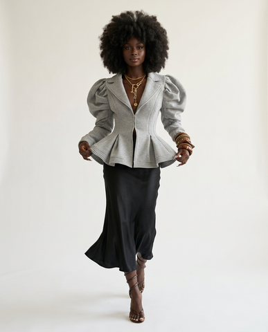 Audacious Ruched Puff Sleeve Jacket