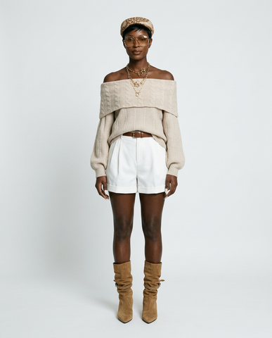 Grounded Knit Off-Shoulder Pullover