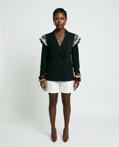 Audacious Lace Spliced Blazer
