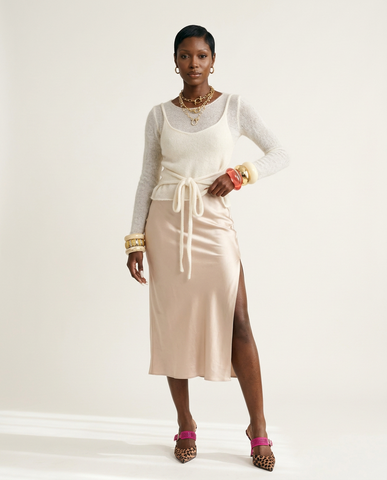 Radiant Knitted Tie-Front Pullover