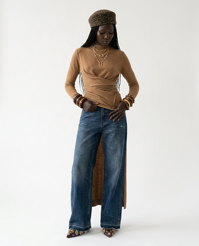 Grounded Split Hem Long Tunic