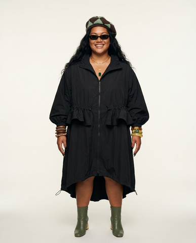 Grounded Ruffled Army Green Trench