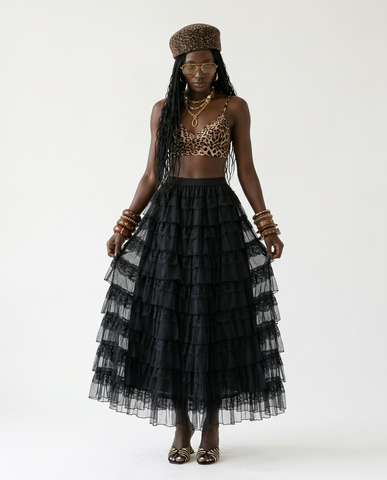 Ethereal Tiered Lace Maxi Skirt II