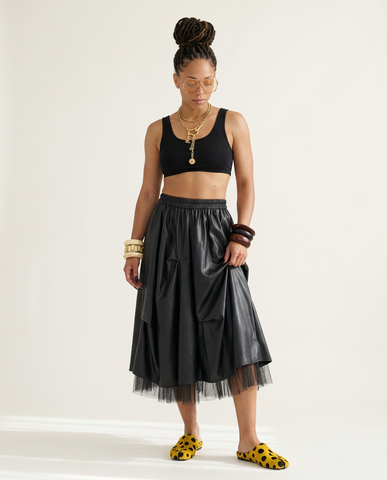 Unstoppable Pleated Mesh Maxi Skirt