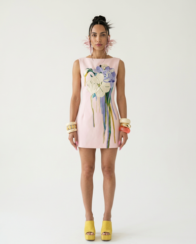 Divine Applique Floral Mini Dress