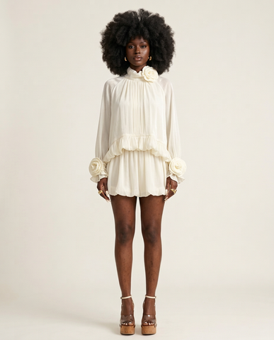 Elegant Ruffled Floral Blouse