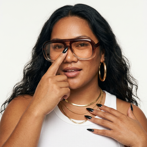 Daring Oversized Brown Square Sunglasses