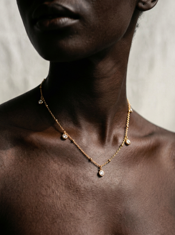 Vibrant Gold Crystal Statement Necklace