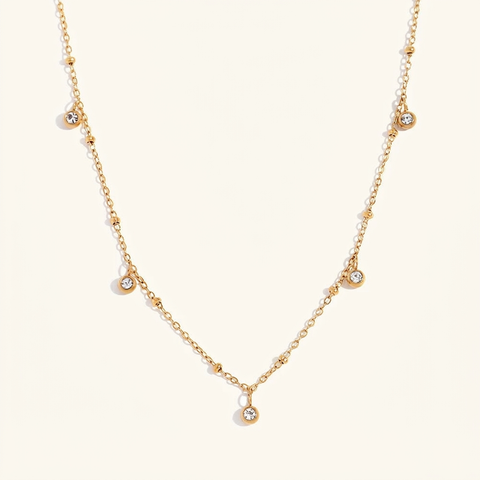 Vibrant Gold Crystal Statement Necklace